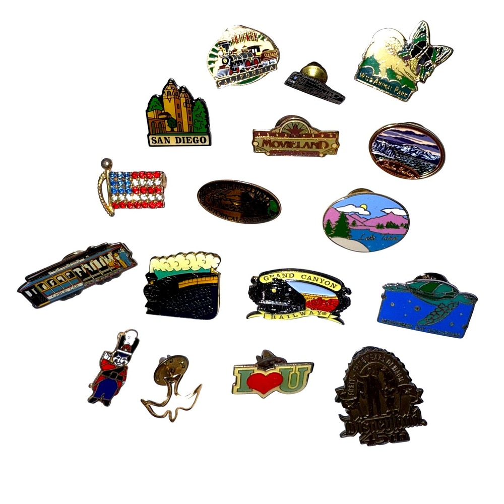 Vintage Travel Souvenir Pin Lot w/ Disneyland 45th Anniversary Trains Animals‎ - Picture 9 of 13